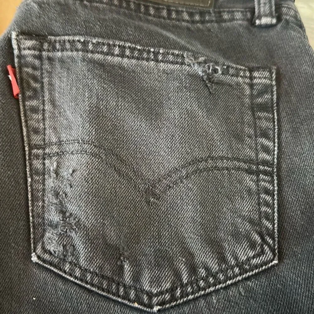Levi’s Men’s 511 Black Slim Fit Distressed Destroyed Jeans‎ Denim size 32 x 32